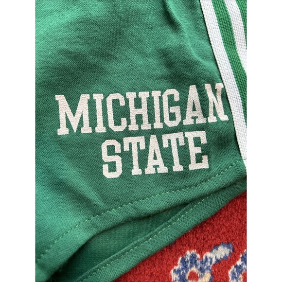 Vintage 70/80s Michigan State Gym Short Unisex Green Size S (28-30) - Picture 4 of 9